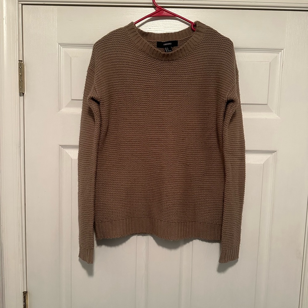 Forever 21 Brown Crew Neck Sweater